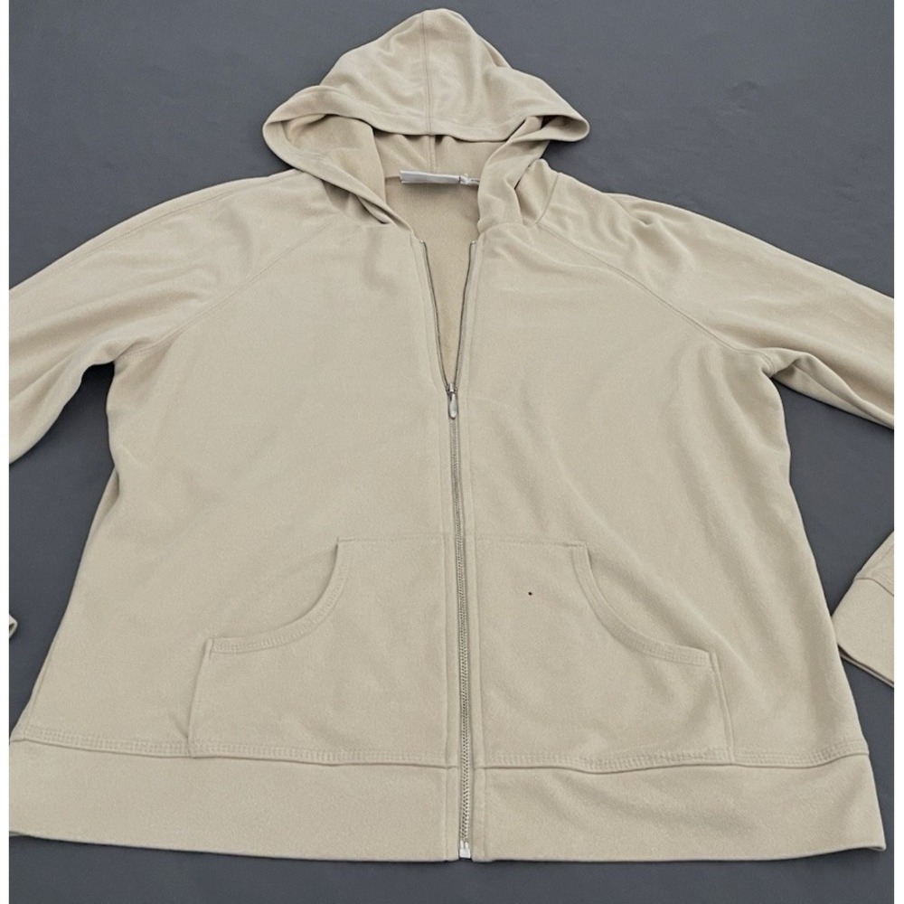 Kathy Ireland Beige Tan Jacket Lightweight Womens Small Long Sleeve Full Zip - Picture 4 of 10